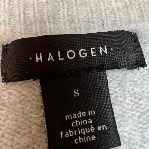 Halogen Grey Split Bell Sleeve Tie Sleeve Sweater - Picture 10 of 11